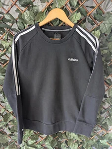 Adidas Black 3-Stripes Sweatshirt – Crewneck Jumper – Size M – Classic - Picture 1 of 8