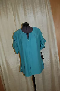 Neu mit Etikett Lafayette 148 New York türkis Seidenoberteil Bluse Größe 0 $ 328,00 - Bild 1 von 12