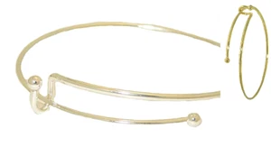 Charm bracelet expandable silver or yellow gold wire bangle cuff adjustable New - Picture 1 of 7
