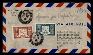 DR WHO 1948 MONACO AIRMAIL TO USA ADVERTISING STAMP CO FORWARDED  SKU
