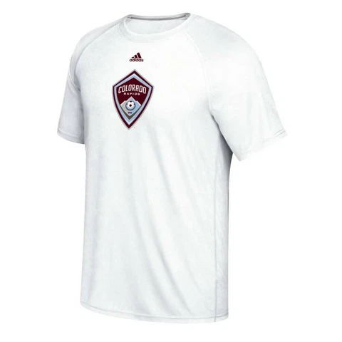 Colorado Rapids MLS Adidas Men's White "Phrase Hat" Climalite T-Shirt Cover