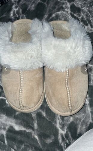 ladies faux fur mule slippers
