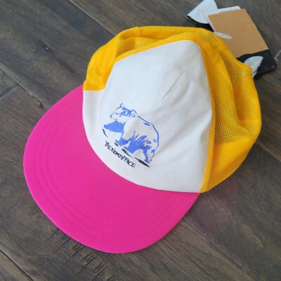 Gorra de béisbol unisex con logotipo de oso floppy The North Face rosa/dorado malla OS nueva Foto 1 de 4