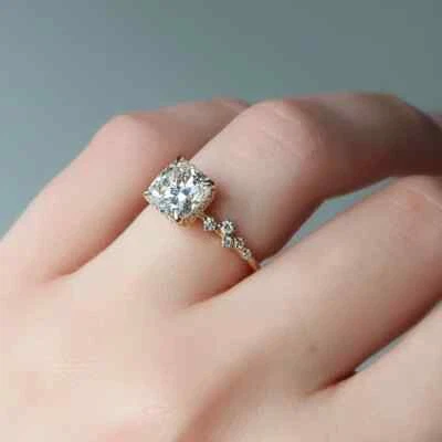 14K Yellow Gold 1.25 Ct Cushion Cut IGI Lab Grown Diamond Engagement Ring - Image 1 of 4