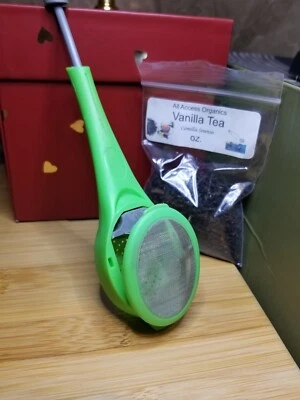 Infusor de té verde con émbolo - Filtro de malla de acero inoxidable, para té de hojas sueltas Foto 1 de 4