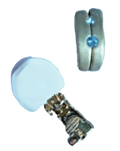 klasse Ohr Clips gewölbt Strass blau gold ModeSchmuck Ohrclips Schmuck NEU - Bild 1 von 2