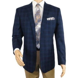 Abrigo deportivo de cachemir de lana suave para hombre panel de ventana a cuadros inglés 556-11 azul marino Renoir - Imagen 1 de 20