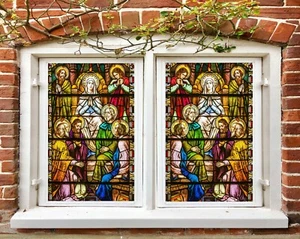 3D Religious D637 Window Film Print Sticker Cling Stained Glass UV Block Amy - Picture 1 of 11