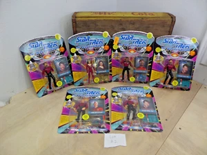6 New Star Trek the Next Generation Riker Deanna Jean-Luc Geordi Action Figures - Picture 1 of 11