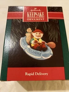 Hallmark Andenken Weihnachtsschmuck schnelle Lieferung Elfe auf Floß 1992 neu in Box - Bild 1 von 6
