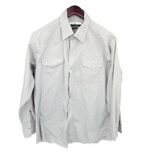 Vtg Ranch & Town Panhandle Slim Western Shirt Mens 16.5 - 34 Striped Pearl Snap - Picture 1 of 12