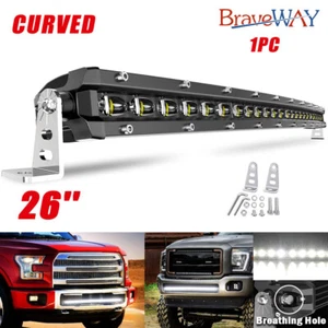 Barra de luz LED curvada de 26"" combo de inundación puntual de una fila apta para Ford Bronco Ranger - Imagen 1 de 17