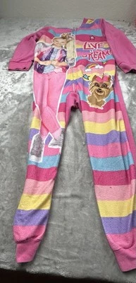 Pijama con pies para niñas Jojo Siwa de una pieza con capucha ropa de dormir rosa Nickelodeon pequeño Foto 1 de 4