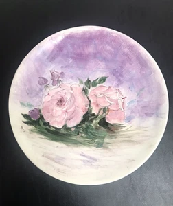 Holland Mold Plate Handpainted Signed Local Artist Roses Limoges Style 11.5" Dia - Picture 1 of 4