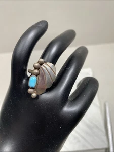 Navajo Kingman Sterlingsilber & Türkis Schmetterling Ring, Gr. 7, 5,2 Gramm - Bild 1 von 10