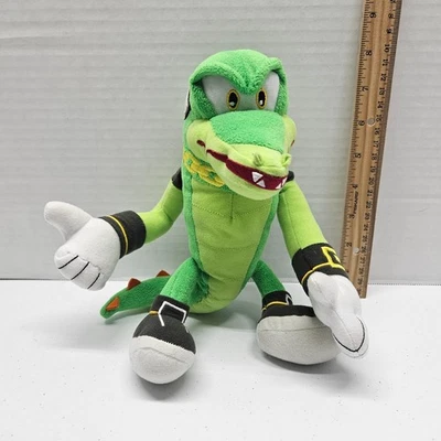 Sonic VECTOR THE CROCODILE PLUSH - Green Stuffed Animal - Tomy Sega - HTF - Image 1 of 4