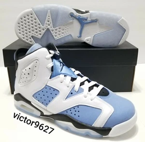 Nike Air Jordan 6 Retro (GS) UNC Blue UNC White Youth Size 7y=Mens 7/Womens 8.5 - Picture 1 of 12
