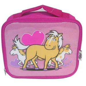 Caja de almuerzo rosa escuela pony caballo niños niños refrigerador aislado bolsa de almuerzo - Imagen 1 de 1