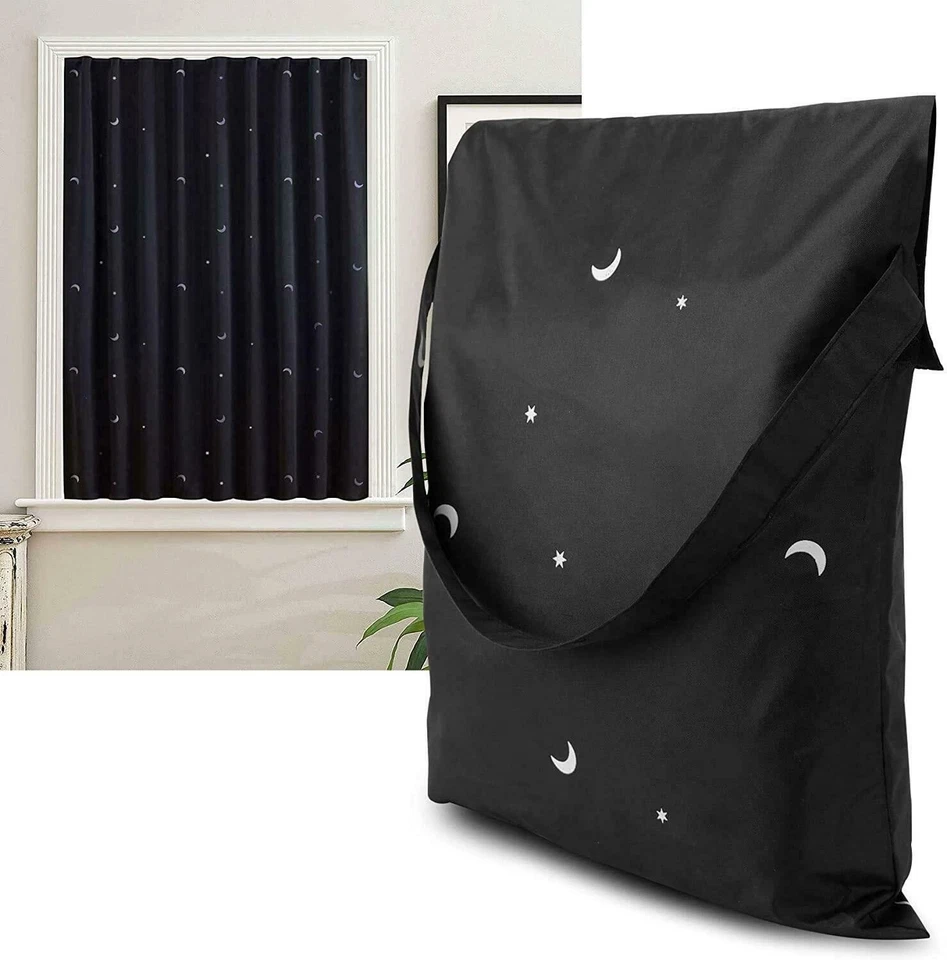 Portable Travel Night Blackout Blind Moon and Stars