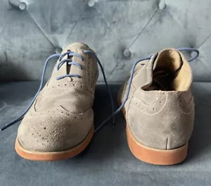 Florsheim Mens 12 Shoes Oxford Wingtip Suede Leather Gray 15053-020 Lace Up Blue - Picture 1 of 22