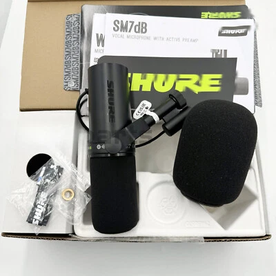  NEW Shure SM7dB Dynamic Microphone Built In Preamp Streaming Podcast Recording - Image 1 of 4
