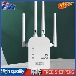 1200Mbps WiFi Extender 4 Antennas Dual-Band 2.4GHz/5GHz WiFi Enhancer for Home - Afbeelding 1 van 18