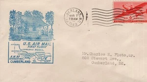 FIRST FLIGHT AM 97, CUMBERLAND, MD 1949 FDC19549 - Picture 1 of 2