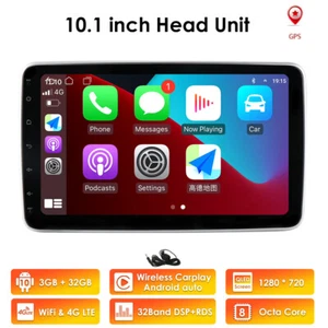 10.1" Octa Core Android 10 Car Stereo DSP Radio 1Din WiFi GPS CarPlay Auto 32GB - Picture 1 of 12