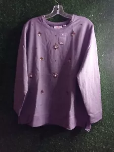 What About This Quacker Factory Long Sleeve Sweater Shirt With Rhinestone... - Picture 1 of 4