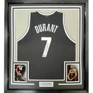 Framed Autographed/Signed Kevin Durant 33x42 Black Jersey Beckett BAS COA - Picture 1 of 2