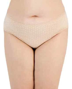 Jenni Women's Plus Size Cotton Blend Hipster Panty Underwear, Chai Polka Dot, 2X - Picture 1 of 3