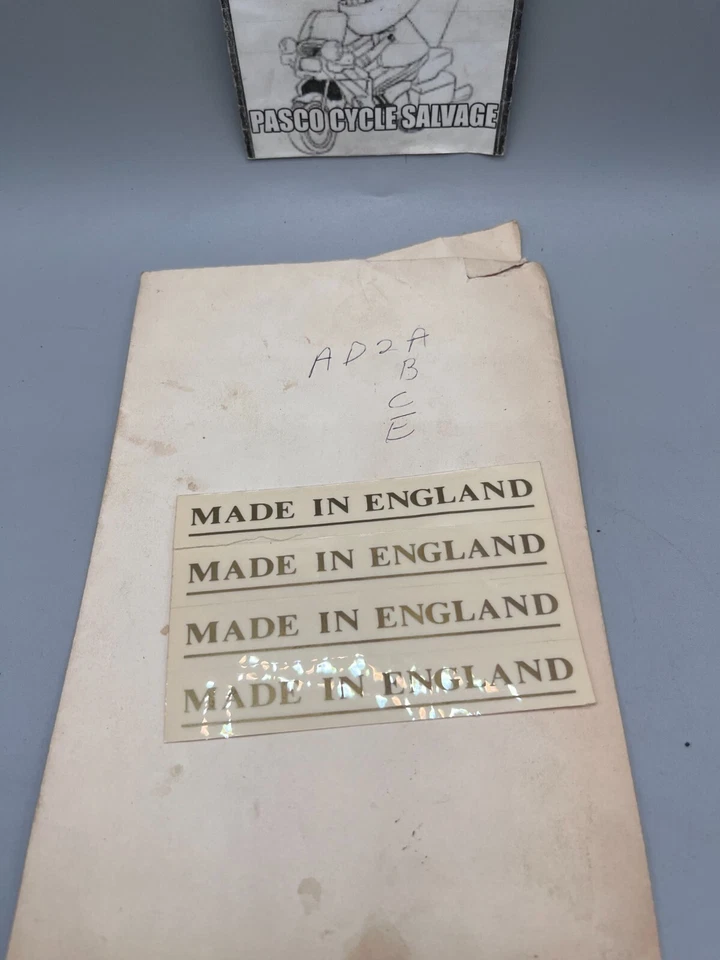 NOS-1 Set of 4 " Made in England" Gold Decal/Sticker 44-00122 - Image 1 of 1