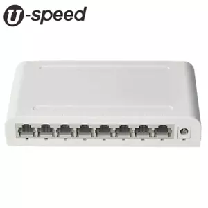 8 Port Gigabit Ethernet Switch Splitter 1000Mbps RJ45 Hub Network SOHO Desktop - Picture 1 of 5