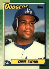 1990 Topps Tiffany Los Angeles Dodgers Baseball Card #456 Chris Gwynn /15000