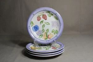 4 EVERYDAY GIBSON 7 1/2" Salad Plates In An Assorted Fruit Pattern - Picture 1 of 3