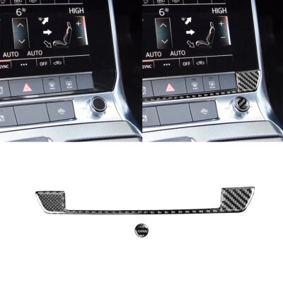 2x Carbon Fibre Emergency Flash Button Fairing For Audi A6 C8 A7 Sportback 2020-2021 - Image 1 of 4