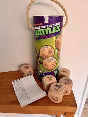XL TEENAGE MUTANT NINJA TURTLES YAHTZEE YATZY DICE GAME HUGE WOODEN DICE TMNT - Image 1 of 4