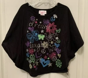NEW WITH TAGS- Extremely Me Girls Size Medium (5/6) Black/Neon/Glitter Top - Picture 1 of 9