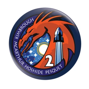 NASA Spacex Crew-2 Button Badge 58mm (2.25") Mission Patch Commercial Crew - Picture 1 of 2