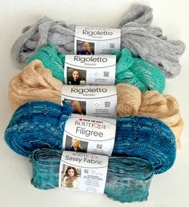 Boutique Cuore Rosso Rigoletto + Filigrana + Tessuto Sassy Lotto di 5 per realizzare sciarpe - Foto 1 di 4