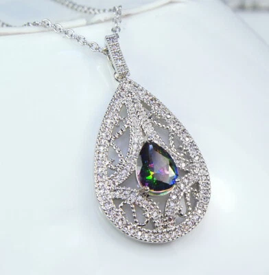  Damenanhänger begehrenswerte Anhänger  Sterling Silber 925 Regenbogen Topas - Bild 1 von 2