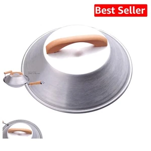 13-Inch Heavy-Duty Aluminum Wok Lid with Wooden Handle for 14-Inch Woks - Picture 1 of 4