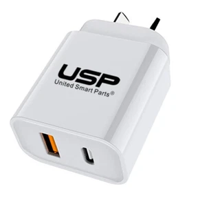 USP 20W Dual Port (20W USB-C PD + 18W USB-A QC3.0) Fast Wall Charger White - Saf - Picture 1 of 1