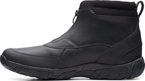 Men Clarks Grove Zip II Zip Up Waterproof Leather Boots Size 12 M Black 63588 - Picture 1 of 12
