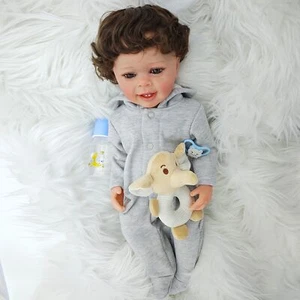 22" Lovely Reborn Baby Full Body Soft Vinyl Dolls Boy Bath Newborn Realistic  - Picture 1 of 7
