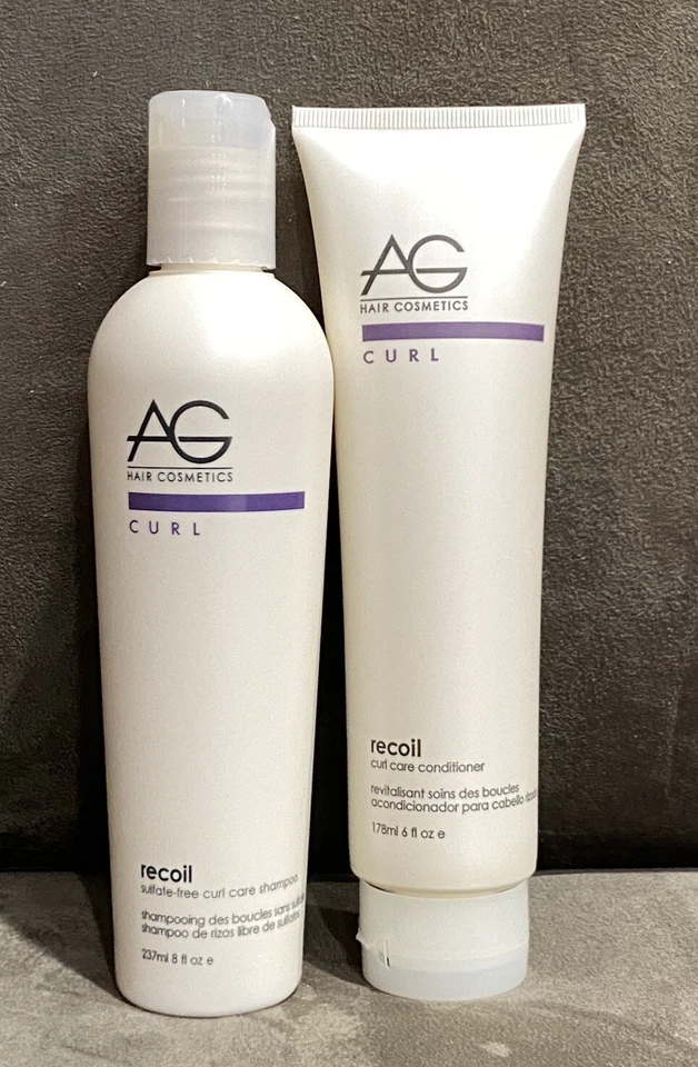 AG RECOIL SULFATE-FREE CURL CARE SHAMPOO 8 OZ & CONDITIONER 6 OZ DUO SET - NEW - Image 1 of 2