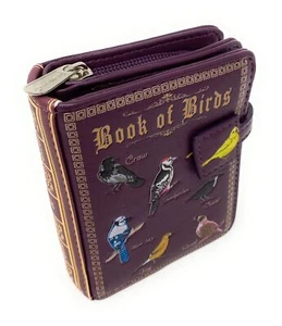 Shag Wear Book of Birds kleine Geldbörse für Frauen veganes Kunstleder 4,5" burgundisch - Bild 1 von 9