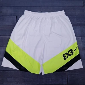 NIKE Team FIBA 3x3 Basketball Shorts Mens LARGE White Yellow RARE Olympic USA - Picture 1 of 8