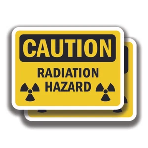 CAUTION RADIATION HAZARD DECAL Stickers Sign Bogo For Truck Window Office - Picture 1 of 1