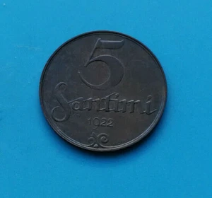 Lettland: 5 Santimi "Staatswappen / Wert" 1922 (vz.) !! - Bild 1 von 2